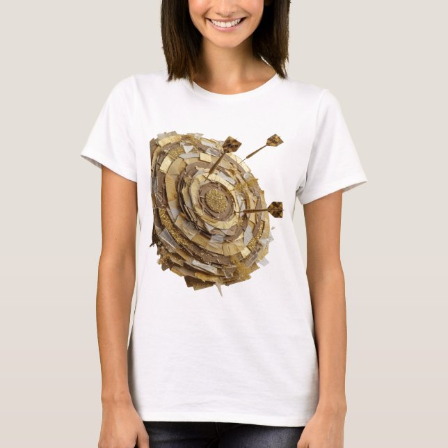 Fet Silver GULD MÅL Slogan Design T Shirt (Framsida)