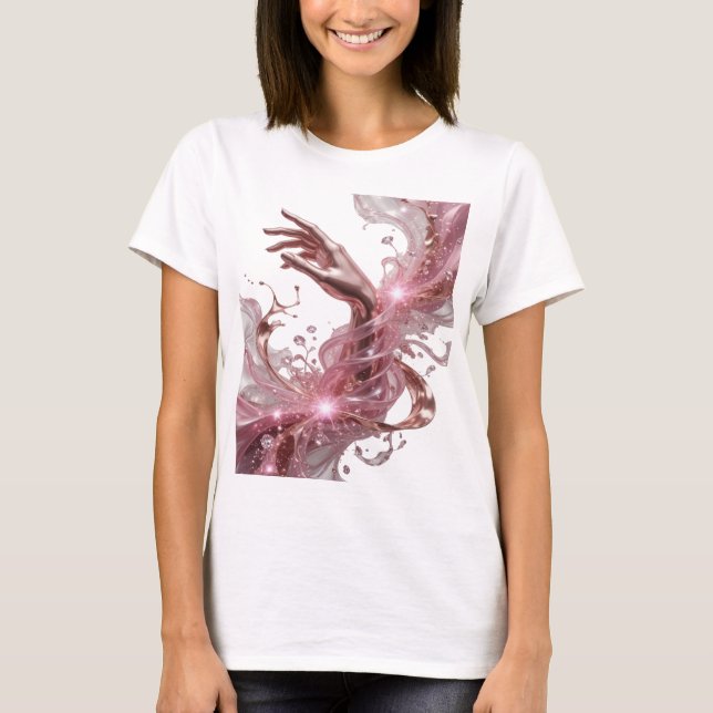 Fet Silver HANDS OF ETERNITY Utsagande Design T Shirt (Framsida)