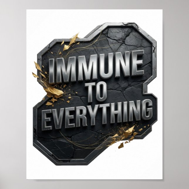 Fet Silver IMMUN MOT ALLT Poster (Framsidan)