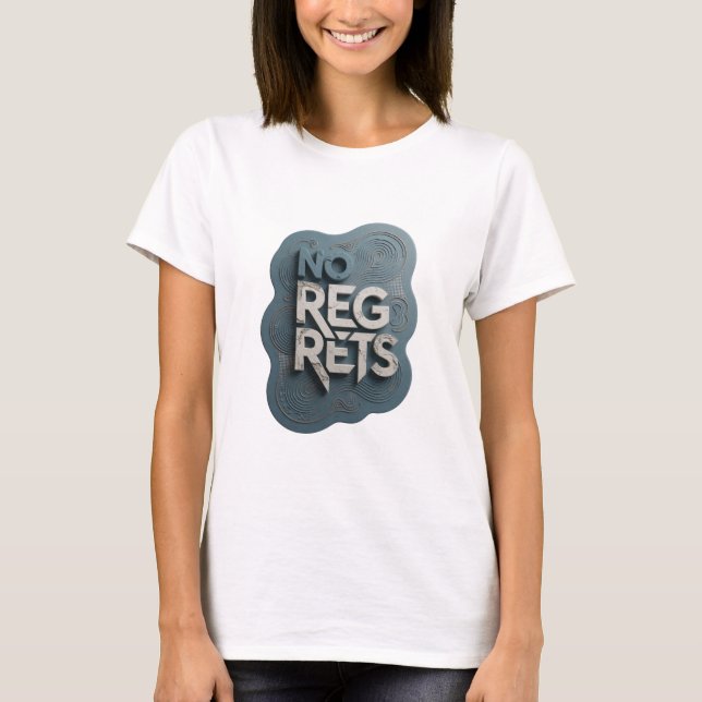 Fet Silver INGEN ÅNGER Statement T-shirt (Framsida)