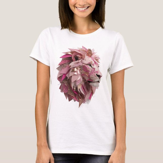 Fet Silver LION KING Statement Design T Shirt (Framsida)