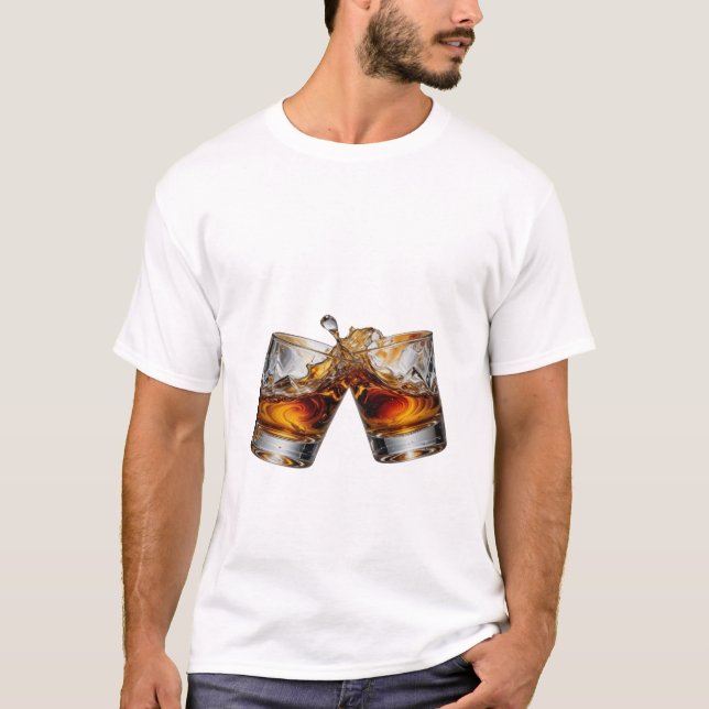 Fet Silver WHISKY STänk Grafisk T-shirt (Framsida)