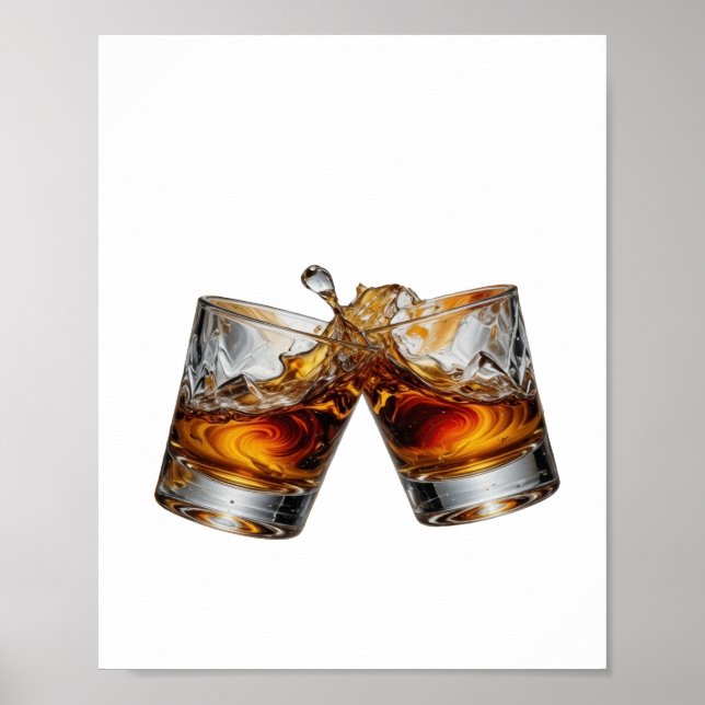 Fet Silver WHISKY STänk Poster (Framsidan)