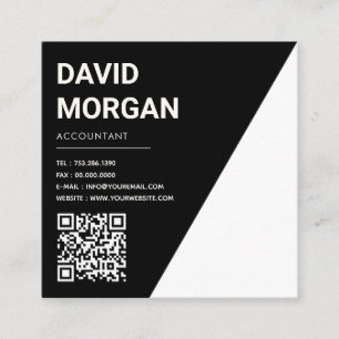 Fet skript, enkel, minimalistisk Qr-kod Fyrkantigt Visitkort