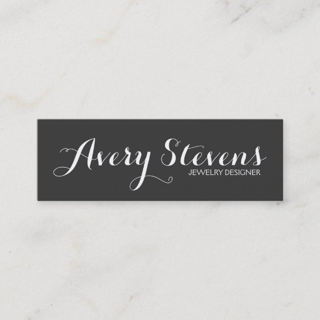 Fet skripttypografi - Kreativet Simple Black Mini Visitkort (Framsida)