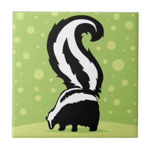 Fet Skunk-illustration med Gröntar Kakelplatta