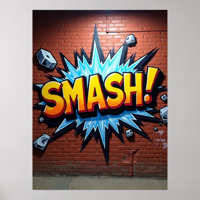 Fet SMASH! Tecknad Bok Stil Art Poster (Framsidan)