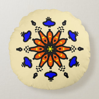 Fet Sol Mandala Rund Kudde