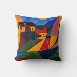 Fet solnedgång Picasso art Kudde