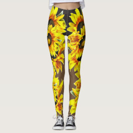 Fet solrosbaljväxter leggings