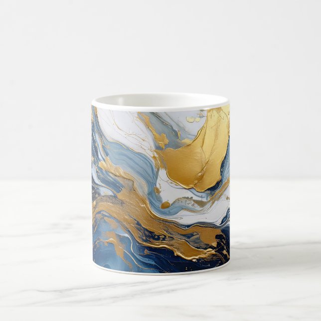 Fet Stänk i Guld och Blå Kaffemugg (Center)