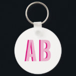Fet staplad Rosa 2 Brev Monogram Nyckelring<br><div class="desc">Bright rosa och shock rosa fet teckensnitt stil dubbla-lagrar monogram. Ett rosa monogram med en skugga för shock rosa. Beroende på initialerna kan du justera det storleka teckensnittet för att fylla utskriftsområdet som du vill. Lägg till ett foto eller annan text på baksidan.</div>