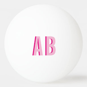 Fet staplade rosa 2 bokstäver monogram pingisboll