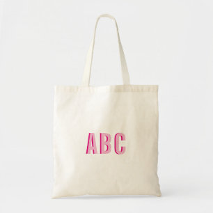 Fet staplade rosa 3 bokstäver monogram tygkasse