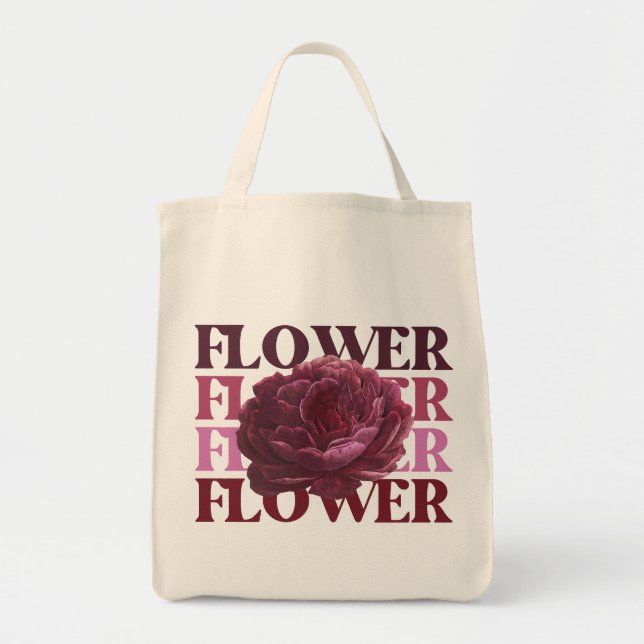 'Fet stil blomster typografi' Blommig estetisk var Tygkasse (Framsidan)