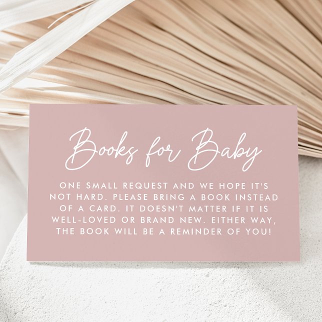 Fet stil dammig rosa baby shower bokförfrågan tilläggskort (Skapare uppladdad)