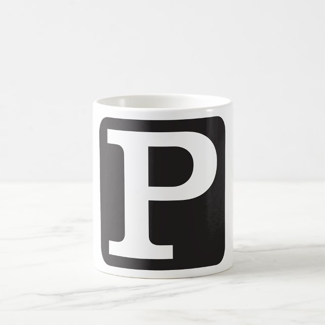 Fet stil Kapitalt P-monogram Kaffemugg (Skapare uppladdad)