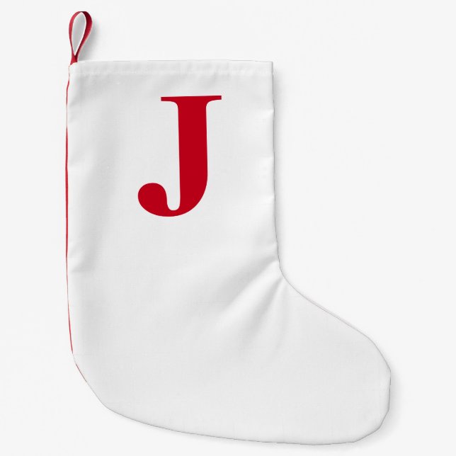 Fet stil med röda bokstäver eller initialer liten julstrumpa (Framsidan)