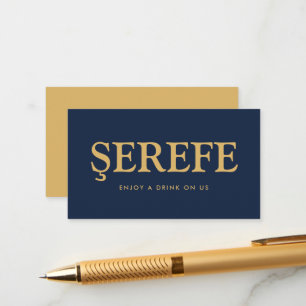 Fet stil "Şerefe" Turkiskt Gratis Dryck Biljett Tilläggskort