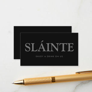 Fet stil "Sláinte"Irländska Gratis dryck Biljett Tilläggskort