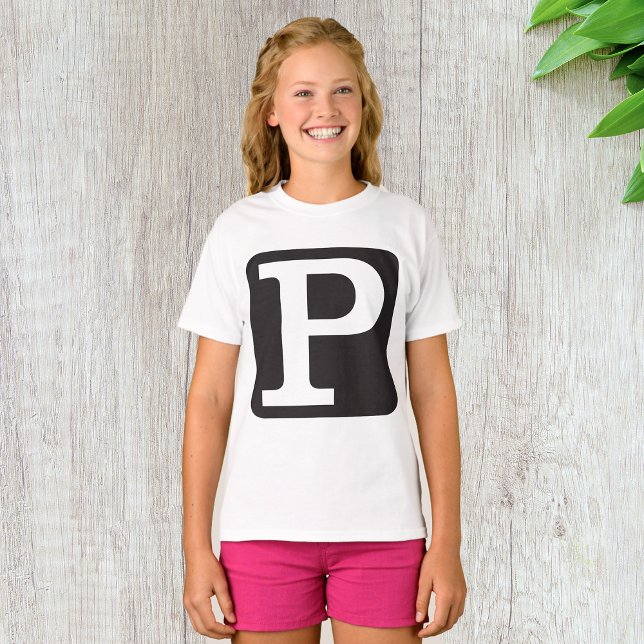 Fet stil stort P monogram T Shirt (Skapare uppladdad)