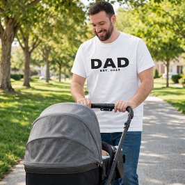 Fet stil svart vit pappa etablerad t-shirt