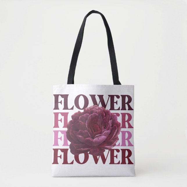 'Fet stilblomma-typografi' Blomsteraestetisk matva Tygkasse (Framsida)