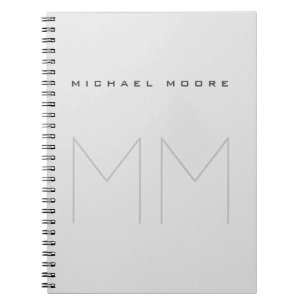 Fet stilmodern minimalistisk namnmonogram anteckningsbok