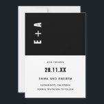 Fet stilrena svarta och vita initialer Bröllop I Inbjudningar<br><div class="desc">Kan anpassas helt efter dina behov.
© Gorjo Designs. Skapad för dig via Zazzle-plattformen. 

// Behöver du hjälp med att anpassa din design? Har du andra idéer? Kontakta mig (Zoe) direkt via kontaktknappen nedan.</div>