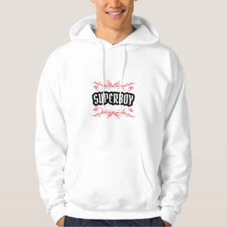 Fet SUPER BOY Cool Herr Streetwear Vit Hoodie
