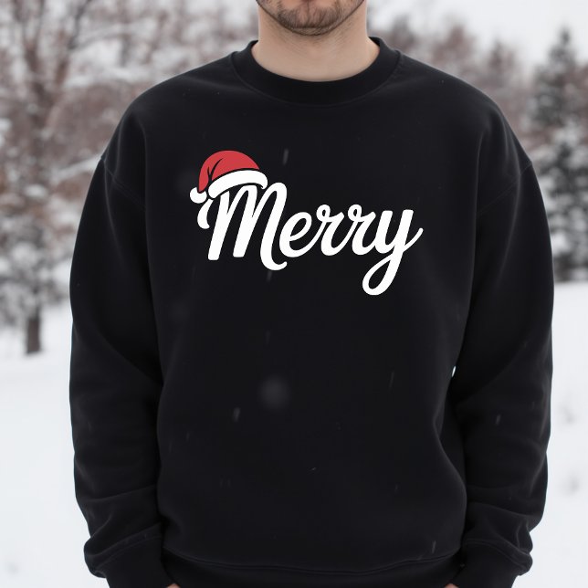 Fet Svart God Jul Santa Hatt T Shirt (Skapare uppladdad)