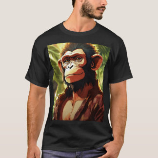 Fet svart Gorilla-utskrift Tee - frigör din Vild S