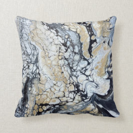 Fet svart Guld och vit fyllning Kudde