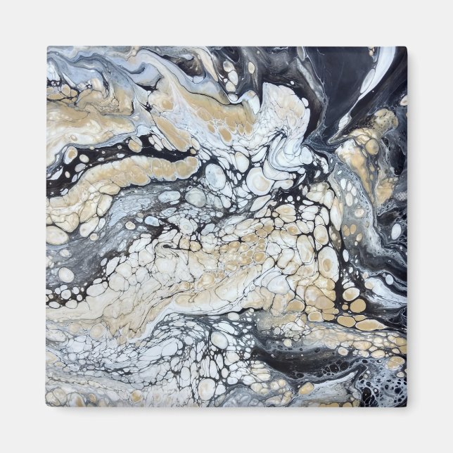 Fet svart Guld och vit magnet (Framsidan)