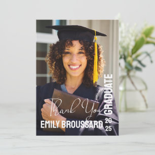 Fet svart, minimalistiskt foto Studenten Tack Kort