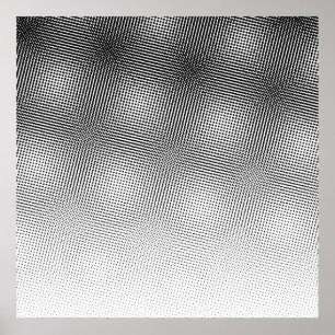 Fet svart och vit Moiré Mönster-gradient Poster