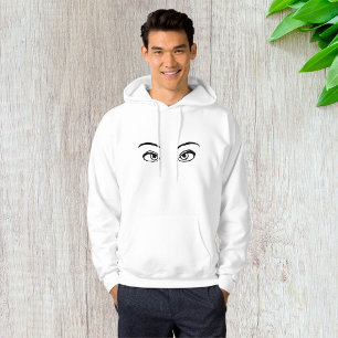 Fet svart och vit mysterös Ögon Illustration Hoodie