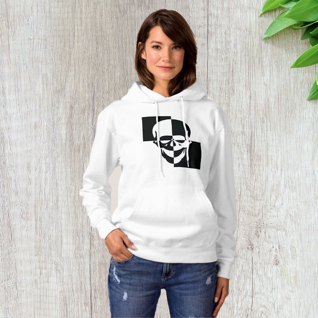 Fet, svart och vit optisk Illusion-skulldesign T Shirt (Skapare uppladdad)