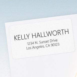 Fet svart och vit Returadress Adressetikett