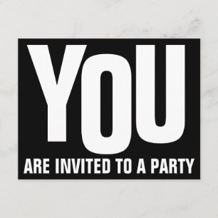 Fet svart och vit valfri Tillfälle PARTY Inbjudningar