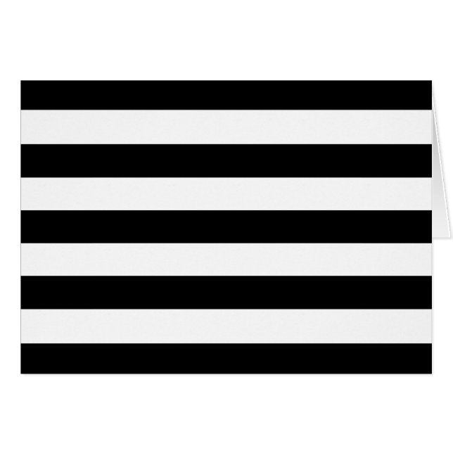 Fet svart och vitt Vågrät Rand Hälsningskort (Framsidan Horizontal)