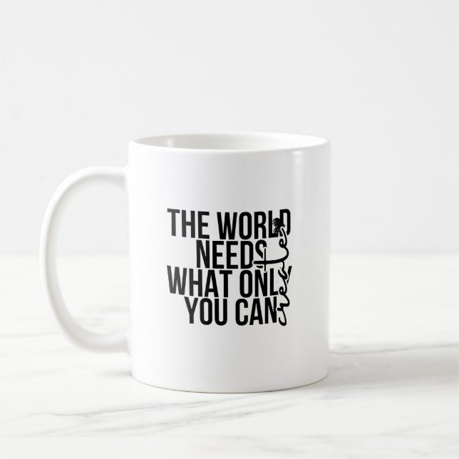 Fet Svart Text Minimalistisk Empowering Inspirera  Kaffemugg (Vänster)