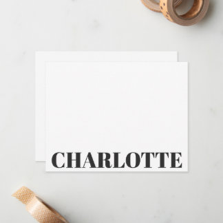 Fet svart typografi Personligt namn Chic Anteckningskort