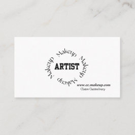 Fet Svart Typografi Sminkartist Visitkort