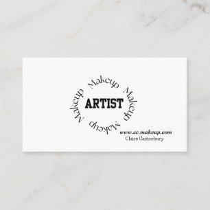 Fet Svart Typografi Sminkartist Visitkort