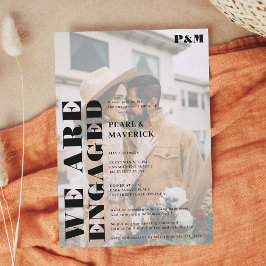 Fet, svart, vit förlovningsfest inbjudningar