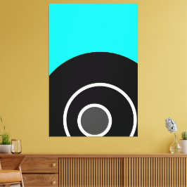 Fet, svart, vit Grått, koncentrisk konst Canvastryck