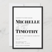 Fet svart vit typografi - minimalistisk Bröllop