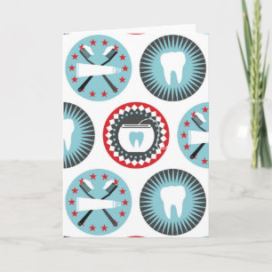 Fet Tandvård Mönster - tandläkare - tandhygienist Kort