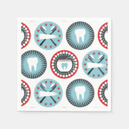 Fet Tandvård Mönster - tandläkare - tandhygienist Pappersservett